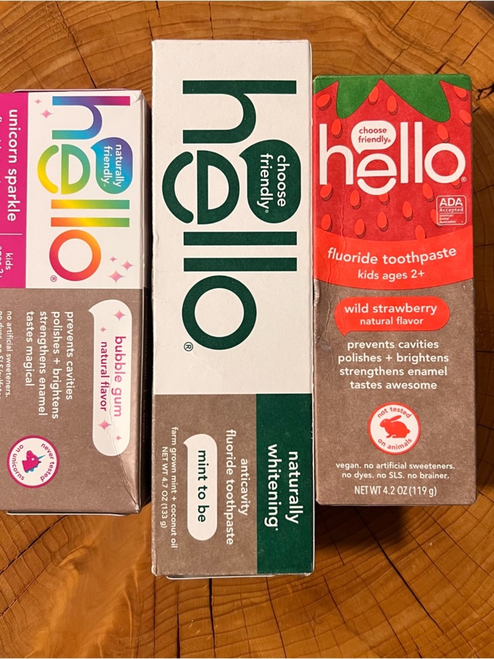 hello toothpaste bundle of 3 mint bubble gum strawberry New & Authentic